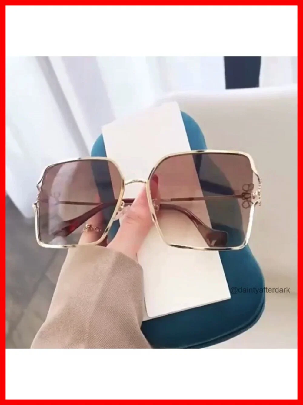 Polarized UV400 Protection Square Oval Sunglasses Women Metal Floral Frame